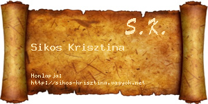 Sikos Krisztina névjegykártya